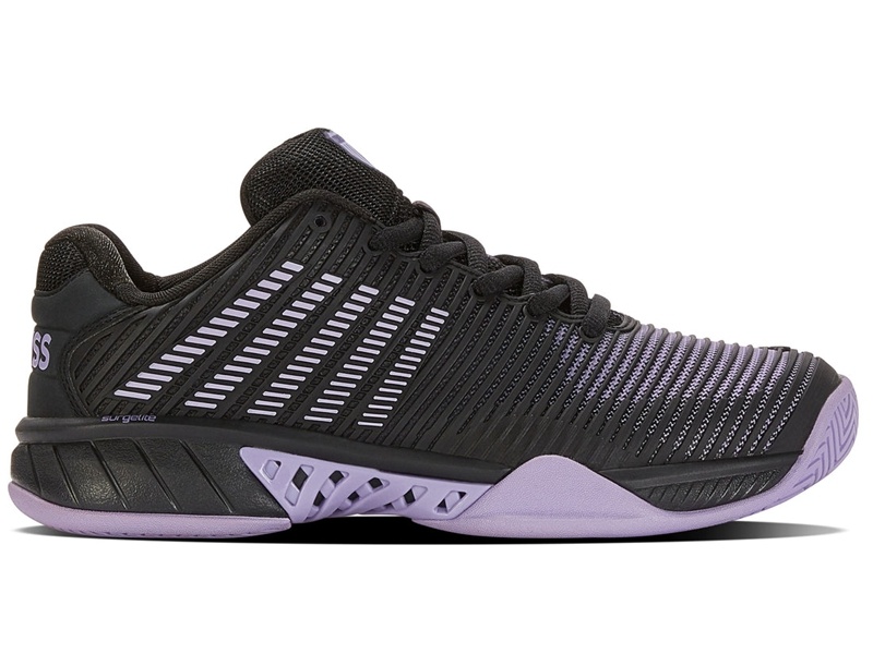 K-Swiss HYPERCOURT EXPRESS 2-WIDE Tennis Kadın Siyah Mor | 83526MZWK