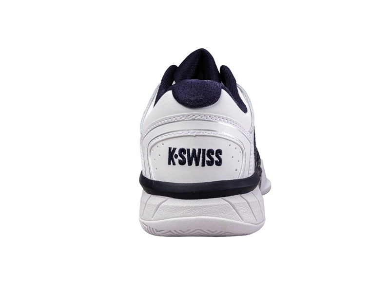 K-Swiss HYPERCOURT EXPRESS LEATHER Tennis Erkek Beyaz Lacivert Gümüş | 97463RUHQ