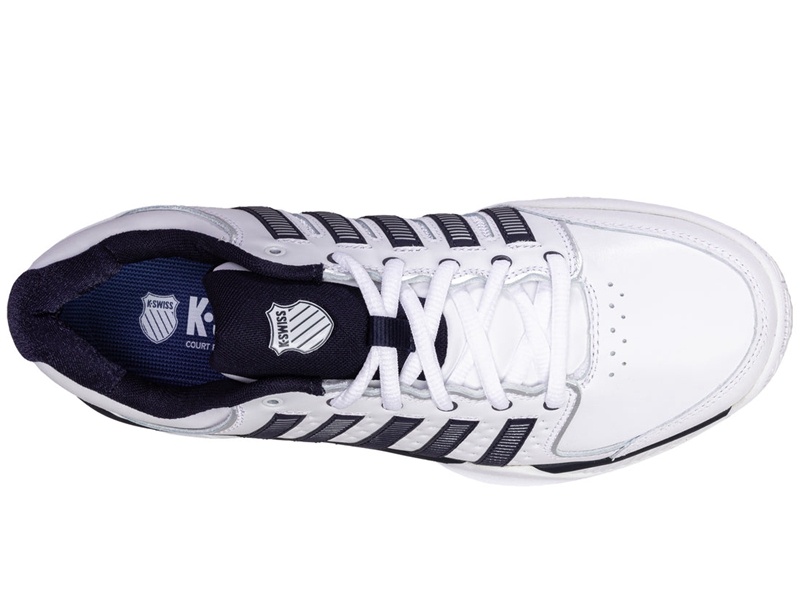 K-Swiss HYPERCOURT EXPRESS LEATHER Tennis Erkek Beyaz Lacivert Gümüş | 97463RUHQ