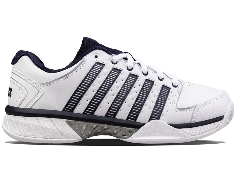 K-Swiss HYPERCOURT EXPRESS LEATHER Tennis Erkek Beyaz Lacivert Gümüş | 97463RUHQ